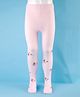 Cute Walk by Babyhug Cotton Knit Footed Anti Bacterial Tights With Floral Design - Pink