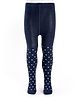 Cutewalk by Babyhug  Knit Antibacterial Tight With Polka Dot Print - Navy Blue