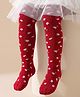 Cute Walk by Babyhug Knit Floral Design Antibacterial Tights - Red