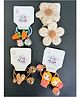Radhya accessories Set Of 4 Floral & Doll Designed Rubber Bands - Multi Colour