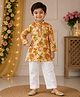 M'andy Cotton Woven Full Sleeves Floral Printed Kurta & Pyjama Set - Orange