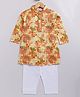 M'andy Cotton Woven Full Sleeves Floral Printed Kurta & Pyjama Set - Orange