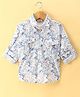 Rikidoos Full Sleeves Abstract Printed Shirt  - Blue & White