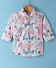 Rikidoos Full Sleeves Abstract Printed Shirt  - Peach & White