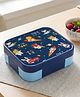 Babyhug 3 Compartment Insulated Lunch Box- Space Theme Navy Blue| 450 ml + 200 ml + 200 ml| BPA Free| Food Grade| Individual Air Tight Lids| School Lunch & Snack Box| Perfect for Travel - Blue