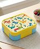 Babyhug 3 Compartment Insulated Lunch Box- Dino Theme| 450 ml + 200 ml + 200 ml| BPA Free| Food Grade| Leak Proof| Individual Air Tight Lids| School Lunch & Snack Box| Perfect for Travel - Yellow
