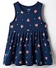 CUCUMBER Interlock Knit Sleeveless Frock with Butterfly Print - Navy Blue