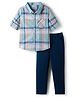 Babyhug Cotton Woven Full Sleeves Checkered Shirt & Trouser Set - Multicolor