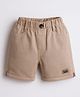 Simply Premium Twill Woven Knee Length Solid Short - Beige