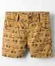Simply Premium Twill Woven Short With Vehicle Print - Khaki