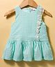 Simply Premium Woven Sleeveless Checks Frock - Sea Green