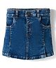Simply Premium Denim Above Knee Length Washed Skirt - Blue