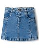Simply Premium Denim Above Knee Length Washed Skirt  - Light Blue
