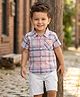 Babyhug Cotton Woven Half Sleeves Checks Shirt & Shorts Set - Multicolor & White