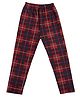 Earth Conscious 100% Cotton Knit Plaid Checked Lounge Pants - Maroon & Navy Blue