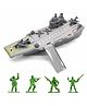 VGRASSP Military Style Aircraft Carrier Toy For Kids - Pretend Play Army Warship With 2 Toy Airplanes, Catapult Launch With Ramp And Soldier Figures - Color May Vary