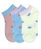 NEXT2SKIN Cotton Spandex Knit Pack Of 3 Polka Dots Designed Socks - Peach Cream & Baby Blue