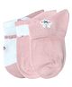 NEXT2SKIN Cotton Spandex Knit Pack Of 3 Bunny & Carrots Printed Socks - White & Pink