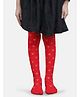 NEXT2SKN Nylon Spandex Knit Butterfly Glitter Detailed Stockings - Red
