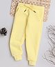 Knitting Doodles Fleece Woven Solid Track Pants - Light Yellow