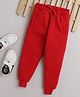 Knitting Doodles Fleece Woven Solid Winter Track Pants - Red