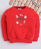 Knitting Doodles Christmas Theme Fleece Woven Full Sleeves The Cookie Crew Text Printed Light Winter Sweatshirt - Red
