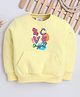 Knitting Doodles Fleece Woven Full Sleeves Love Thyself Text Printed Light Winter Sweatshirt - Light Yellow
