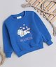 Knitting Doodles Fleece Knit Full Sleeves Unicorn Printed Light Winter Sweatshirt - Blue