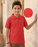 Pine Kids Cotton Knit Half Sleeves Solid Colour T-Shirt - Red