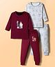 Kidi Wav Pack Of 4 Full Sleeves Animals Printed Tee & Joggers Set - Multi Colour