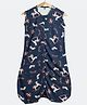 Cocoon Care Bamboo Muslin Knit Bluehorse Printed Baby Sleep Sack, Quilted Layer Sleeping Bag, wearable blanket - Blue