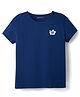 Kookie Kids Single Jersey Knit Half Sleeves T-Shirt With Floral Print - Navy Blue