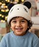 Yellow Bee Wool Knit Panda Designed Beanie Cap - Pink - Circumference 40 Cms