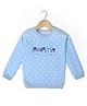 Nino Togs Cotton Knit Full Sleeves Frosty Text Embroidered Stars Printed Light Winter Sweatshirt - Blue