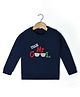 Nino Togs Cotton Knit Full Sleeves Little Mr Cool Text Embroidered Light Winter Sweatshirt - Navy Blue
