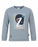 Tacos Knitted Knit Full Sleeves Typography Printed Sweatshirt - Sky Blue