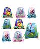 Asera Kids Cushioned Drawstring Bags | Cute Cartoon Print for Boys & Girls | Lightweight & Washable Backpack for School, Travel & Sports (Mix 8 Pcs)