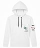 Tacos Knitted Knit Full Sleeves Typography Printed Light Winter Hoodie - White