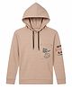 Tacos Knitted Knit Full Sleeves Typography Printed Light Winter Hoodie - Khaki