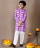 Fashion Dream Cotton Blend Woven Full Sleeves Tie & Dye Printed Kurta & Pyjama Set - Violet