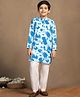 Fashion Dream Cotton Blend Woven Full Sleeves Tie Dye Sequins Embellished Threadwork Detailed Kurta Pyjama Set - Sky Blue