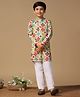 Fashion Dream Cotton Blend Woven Full Sleeves Floral Printed Kurta Pyjama Set - Multi Colour