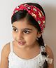 CHOKO Christmas Theme Knot Detailed Gifts Printed Hair Band - Red Yellow & White