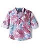 Dapper Dudes Full Sleeves Floral Printed Kurta Style Shirt - Mauve