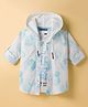 Dapper Dudes Full Sleeves Bubbles Printed Hooded Shirt With Tee - Sky Blue