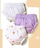Kookie Kids Interlock Knit Bloomers With Floral Print Pack Of 3 - White & Purple