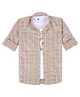 Charchit Cotton Woven Full Sleeves  Geometric Printed Shirt With Tee - Cream