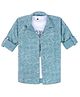 Charchit Cotton Woven Full Sleeves Abstract Printed Shirt With Tee - Sea Green