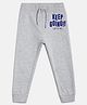 Etched Design 100% Cotton Knit Keep Going Text Printed Joggers - Grey