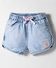 Little Kangaroos Denim Woven Knee Length Washed Shorts - Light Blue